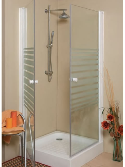 Mampara de ducha angular de 2 puertas abatibles (serie a modelo París)